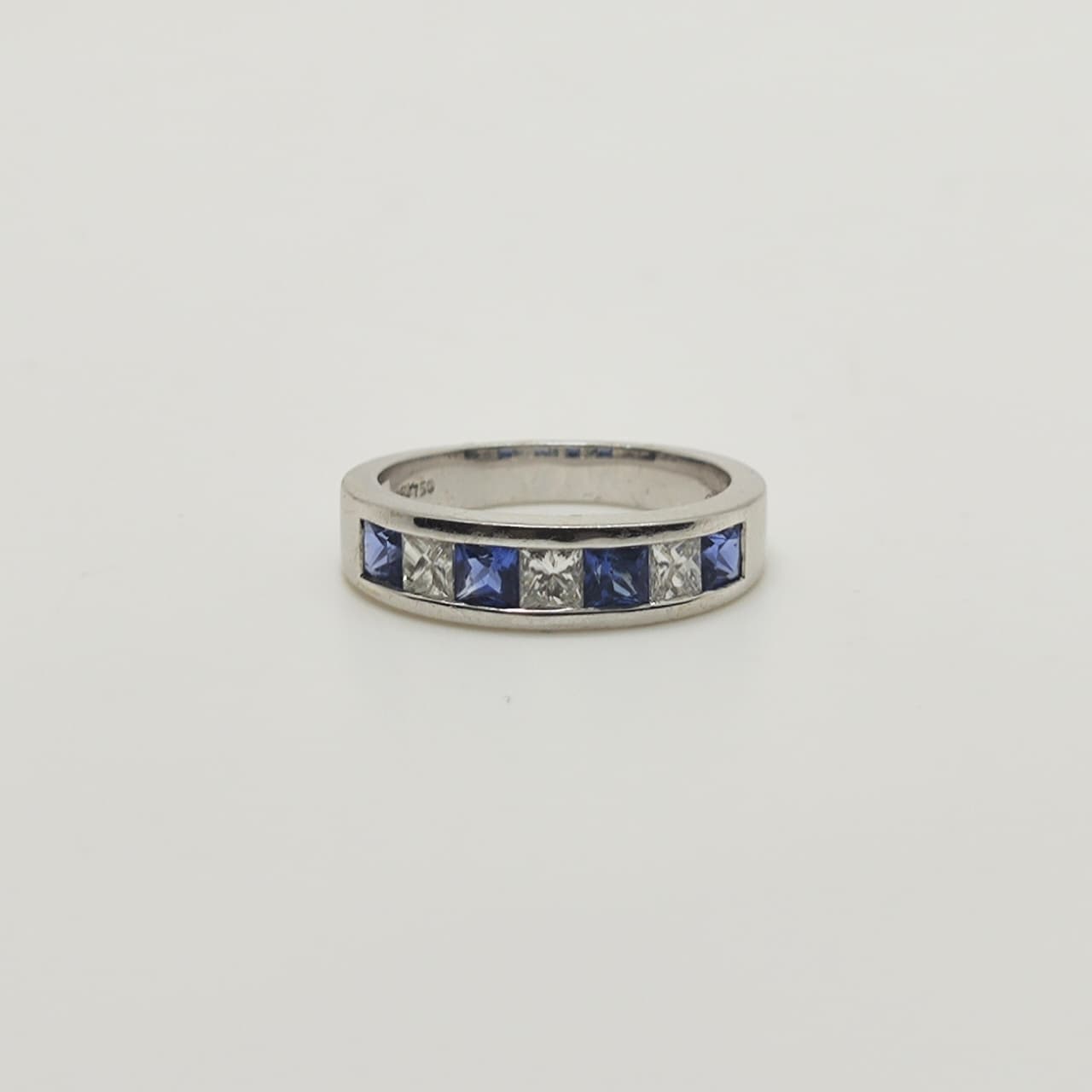 Anillo Diamantes Y Zafiros