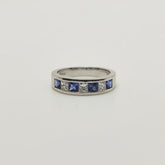 Anillo Diamantes Y Zafiros