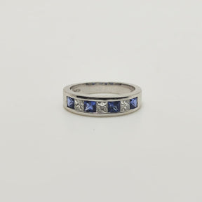 Anillo Diamantes Y Zafiros