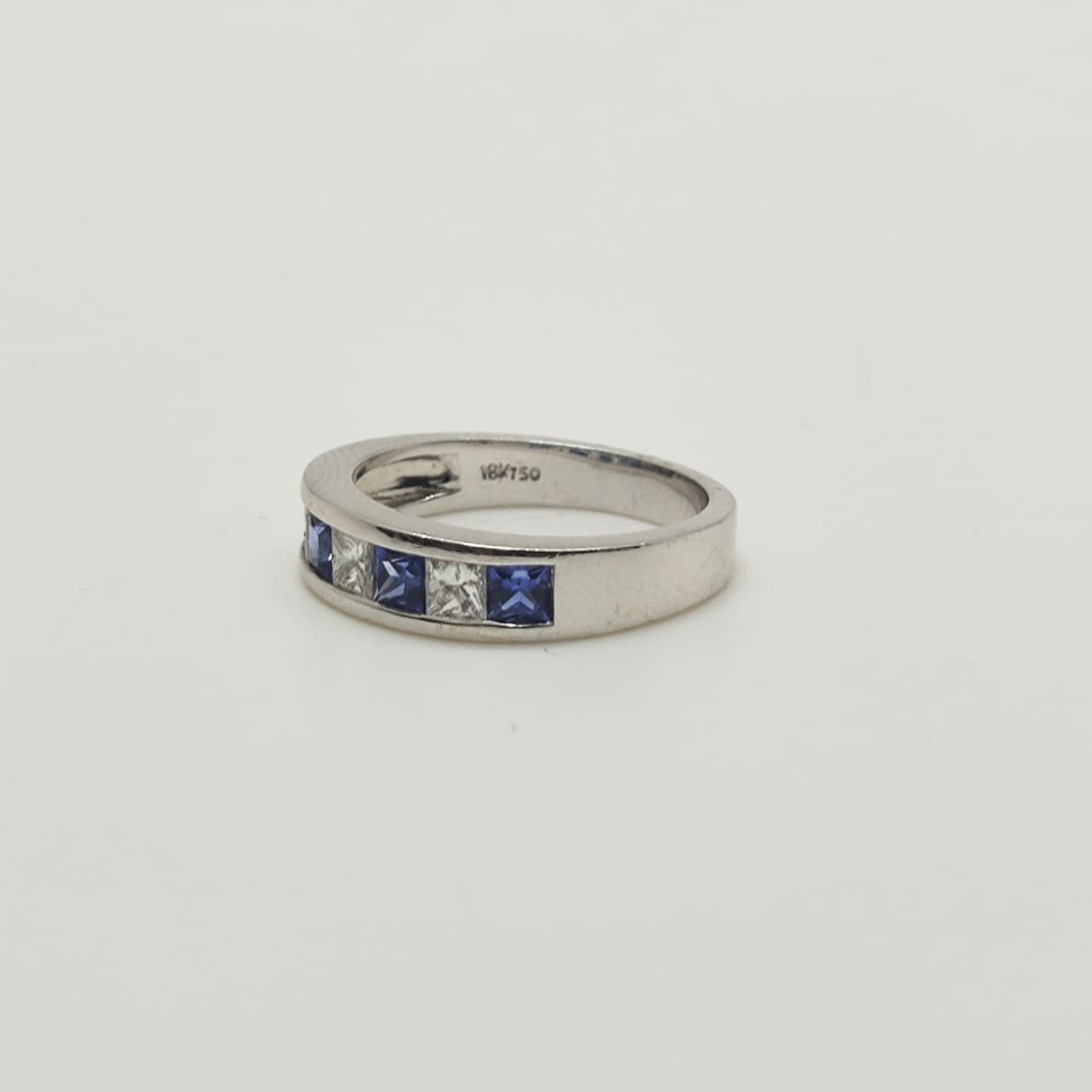 Anillo Diamantes Y Zafiros