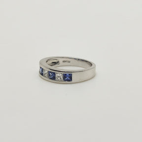 Anillo Diamantes Y Zafiros