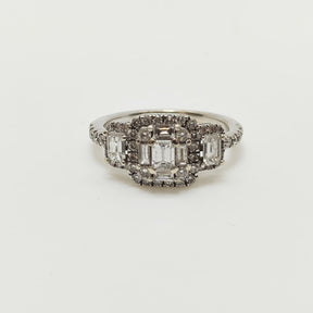 Anillo Placa Triple Baguette