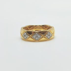 Anillo Rombos Oro Amarillo 18K