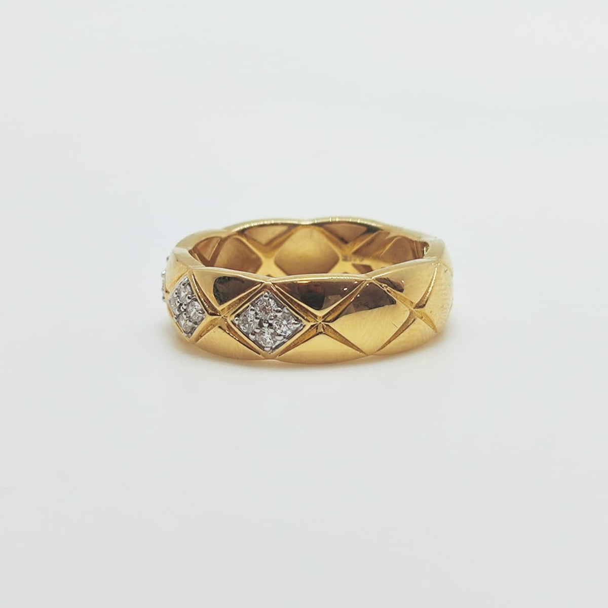 Anillo Rombos Oro Amarillo 18K