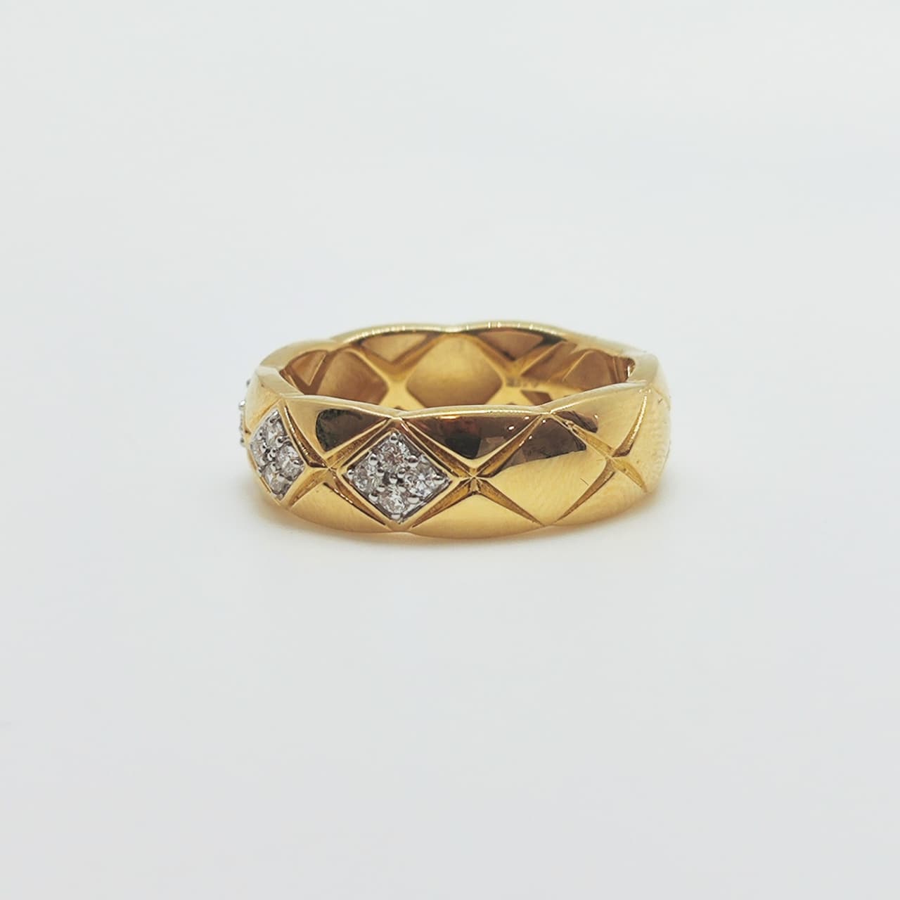 Anillo Rombos Oro Amarillo 18K