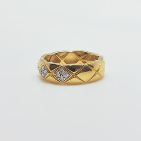 Anillo Rombos Oro Amarillo 18K