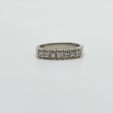 Anillo Oro Blanco 7 Diamantes