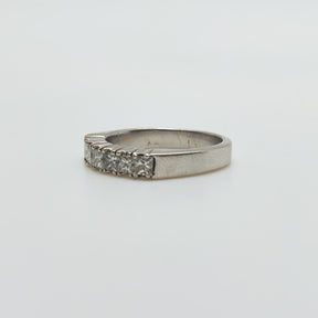 Anillo Oro Blanco 7 Diamantes