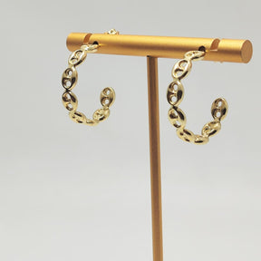 Aros Eslabones Oro Amarillo