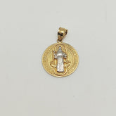 Medalla San Benito Oro Amarillo Y Blanco