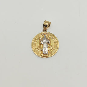 Medalla San Benito Oro Amarillo Y Blanco