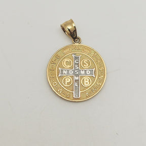 Medalla San Benito Oro Amarillo Y Blanco