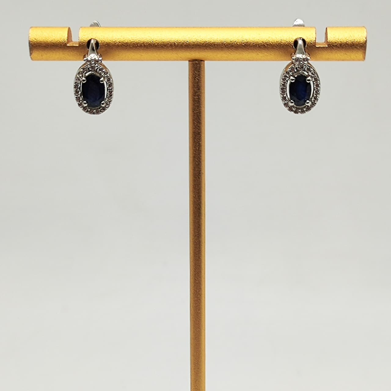 Aros Plata Rodinada Zafiros Oval