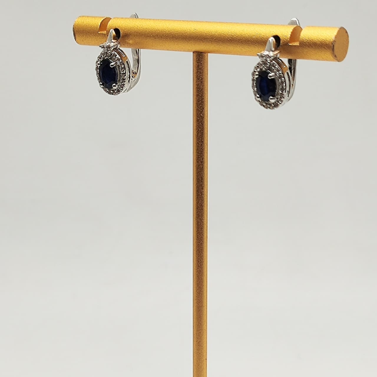 Aros Plata Rodinada Zafiros Oval