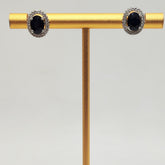 Aros Plata Rodinada Zafiros Oval Y Circones