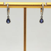 Aros Tanzanita Gota Plata Rodinada
