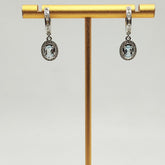 Aros Largos Plata Rodinada Aguamarina Oval