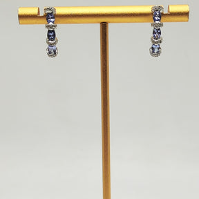 Aros Plata Rodinada Triple Tanzanitas Oval