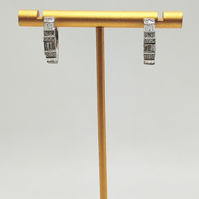 Argollas Brillantes Baguette Oro Blanco 18K