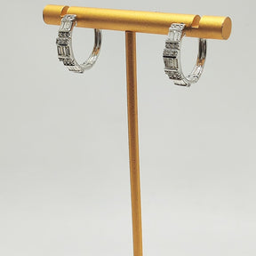 Argollas Brillantes Baguette Oro Blanco 18K