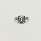 Anillo Aguamarina Y Brillantes