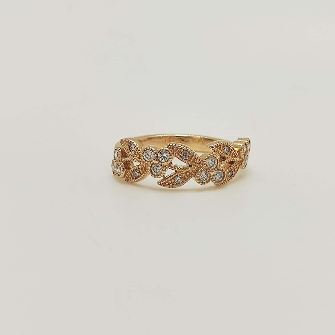 Anillo Flores Oro Amarillo