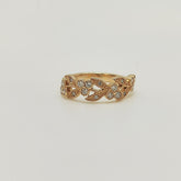 Anillo Flores Oro Amarillo