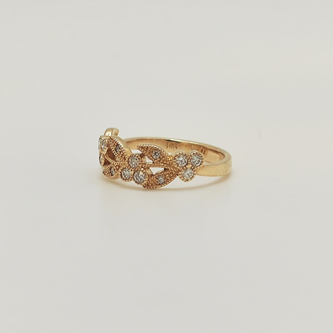 Anillo Flores Oro Amarillo