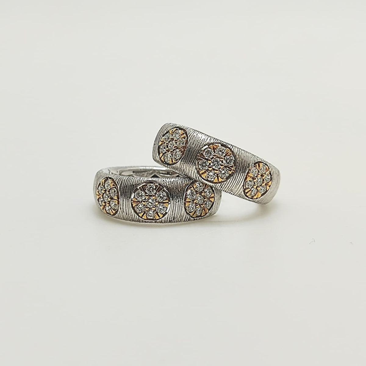 Aros Roseta Textura Bicolor
