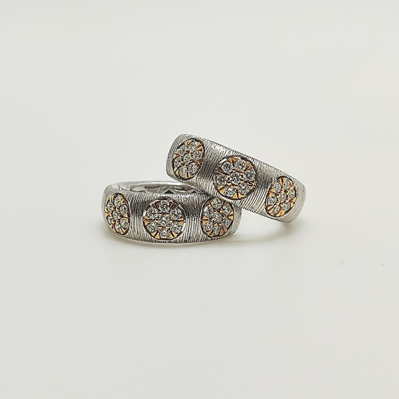 Aros Roseta Textura Bicolor