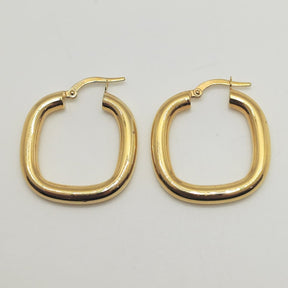 Aros Cuadrados Bombe Oro Amarillo