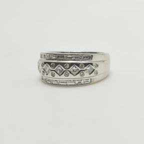 Anillo Geometrico Oro Blanco 18K