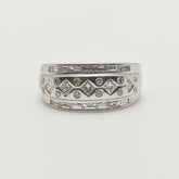 Anillo Geometrico Oro Blanco 18K