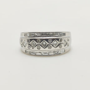 Anillo Geometrico Oro Blanco 18K