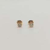 Aros Punto de Luz Bisel Oro Amarillo 18K 0,30Ct