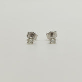 Aros Oro Blanco 18K Punto de Luz 20 Puntos