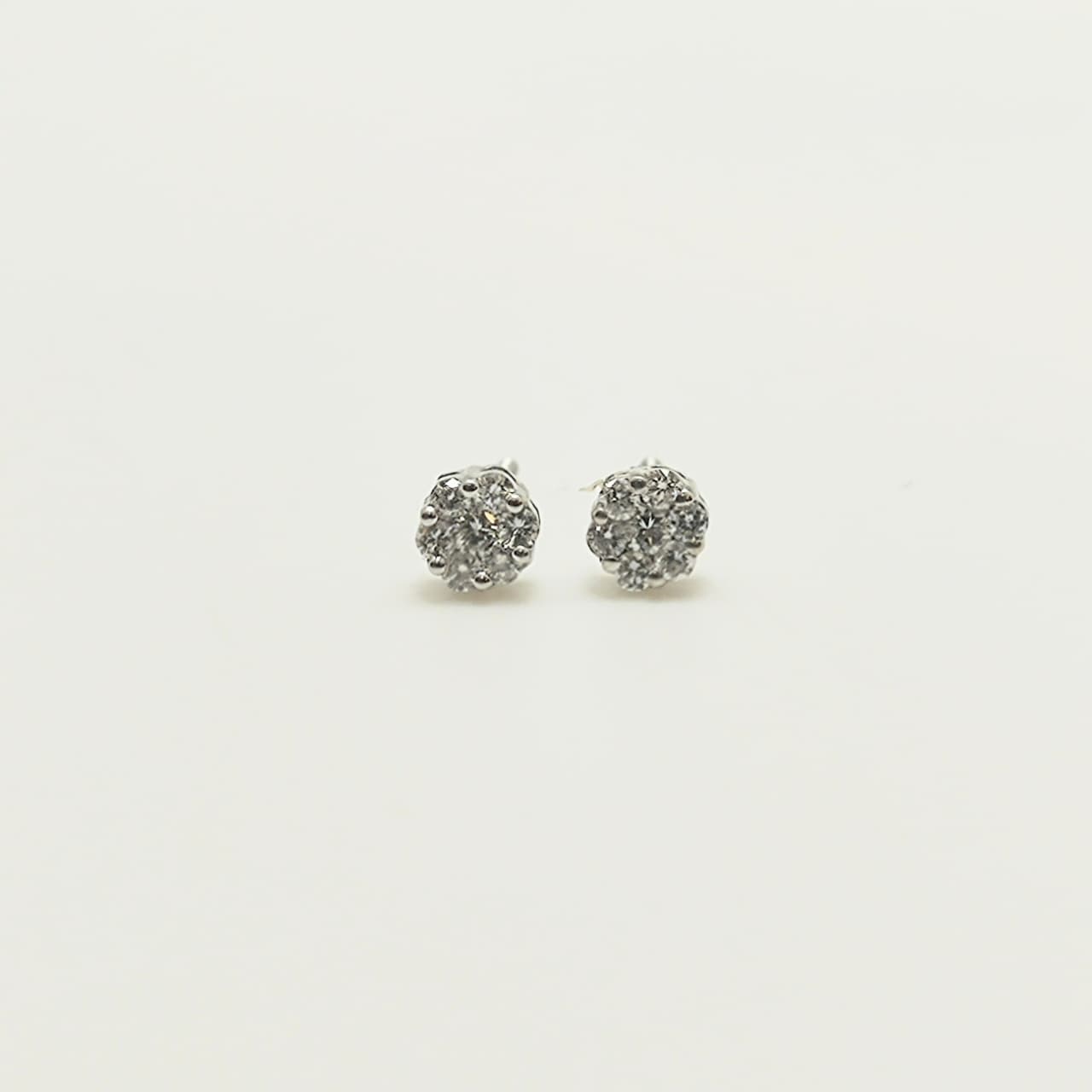 Aros Roseta Diamantes Oro Blanco