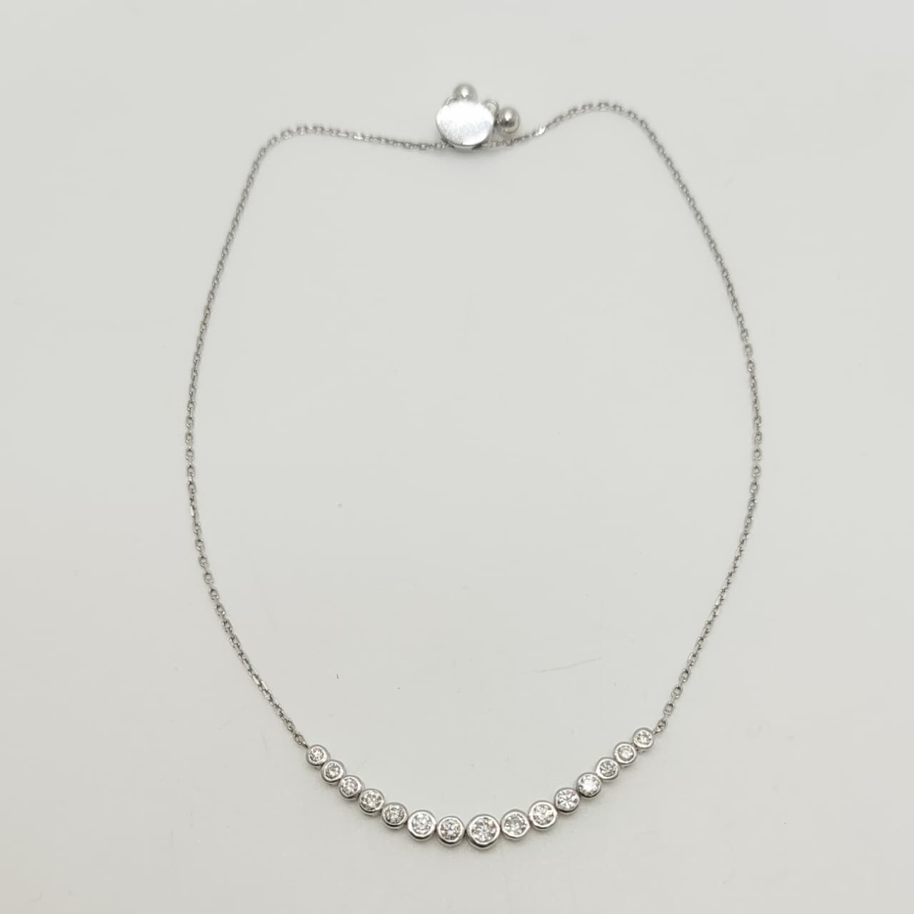 Pulsera Oro Blanco 18K Diamantes Degrade