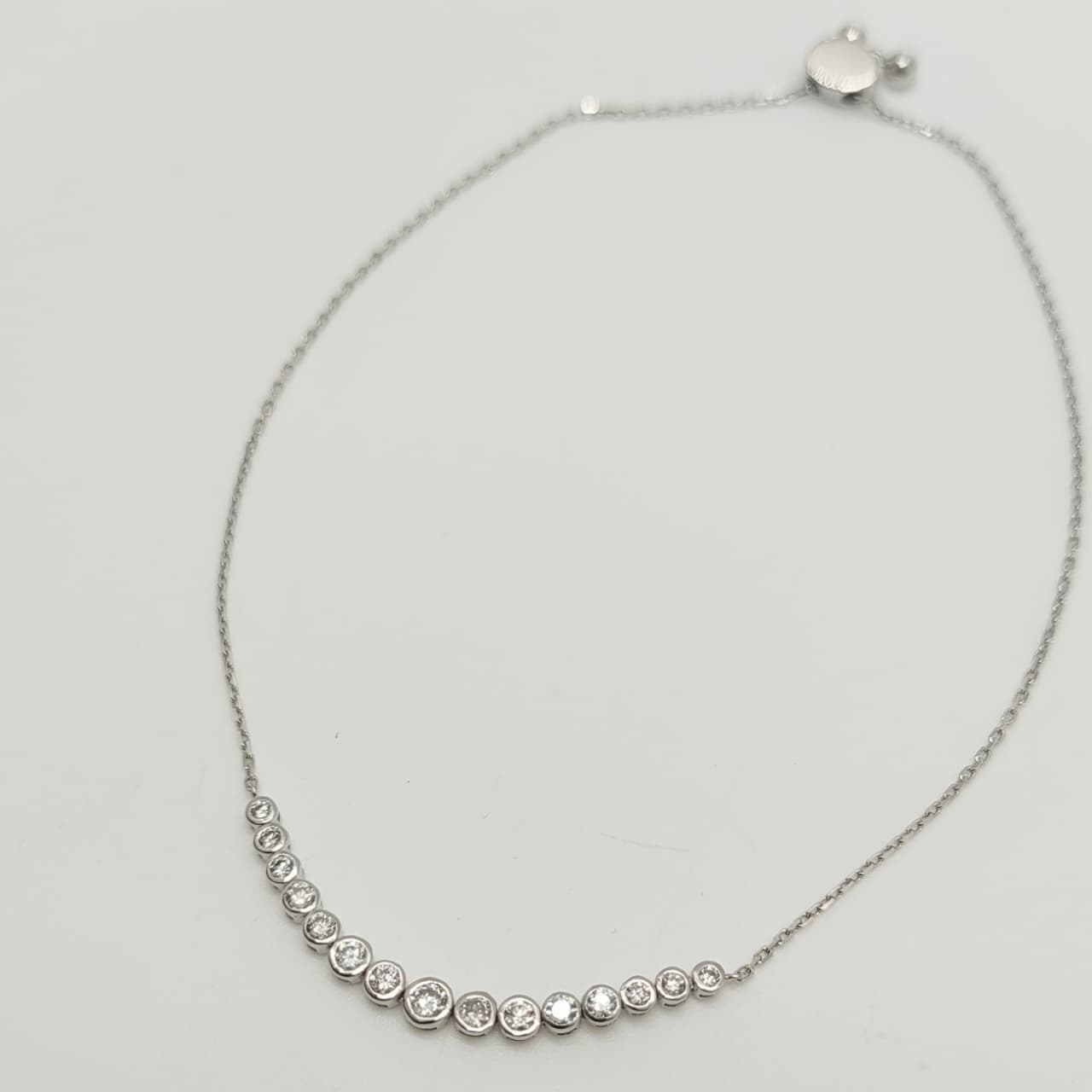 Pulsera Oro Blanco 18K Diamantes Degrade