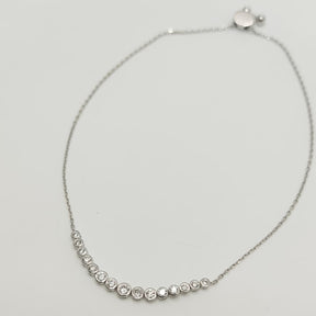 Pulsera Oro Blanco 18K Diamantes Degrade