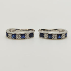 Aros Zafiros Princess Y Diamantes