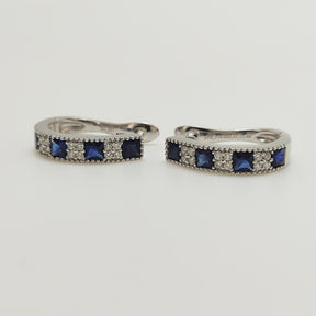 Aros Zafiros Princess Y Diamantes