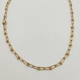 Collar Paperclip Bolitas Oro Amarillo