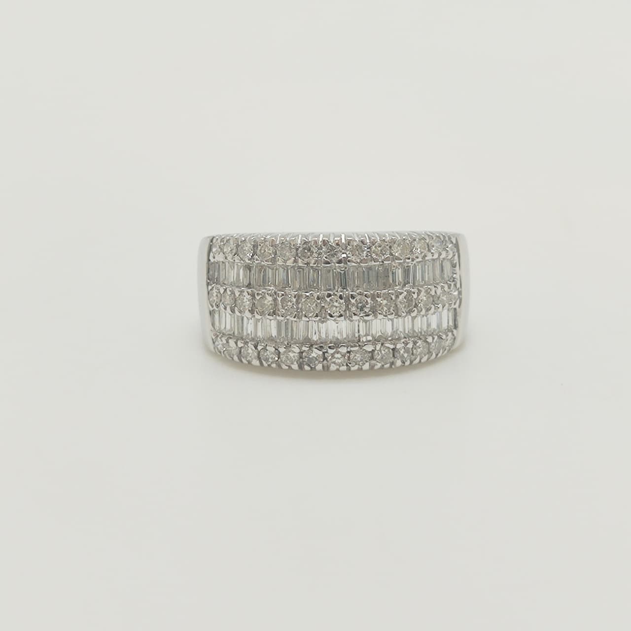 Maxi Anillo Baguette Oro Blanco 18K