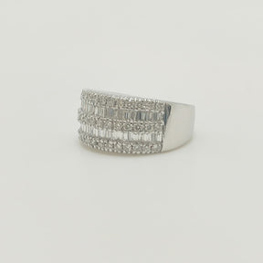 Maxi Anillo Baguette Oro Blanco 18K