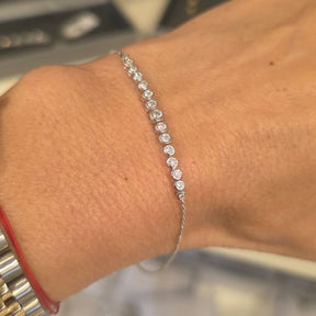 Pulsera Oro Blanco 18K Diamantes Degrade