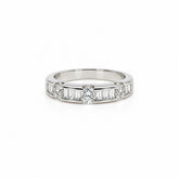 Anillo Oro Blanco Diamantes Corte Brillante Y Baguette