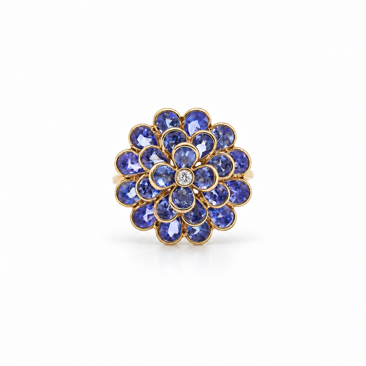 Anillo Flor Tanzanita