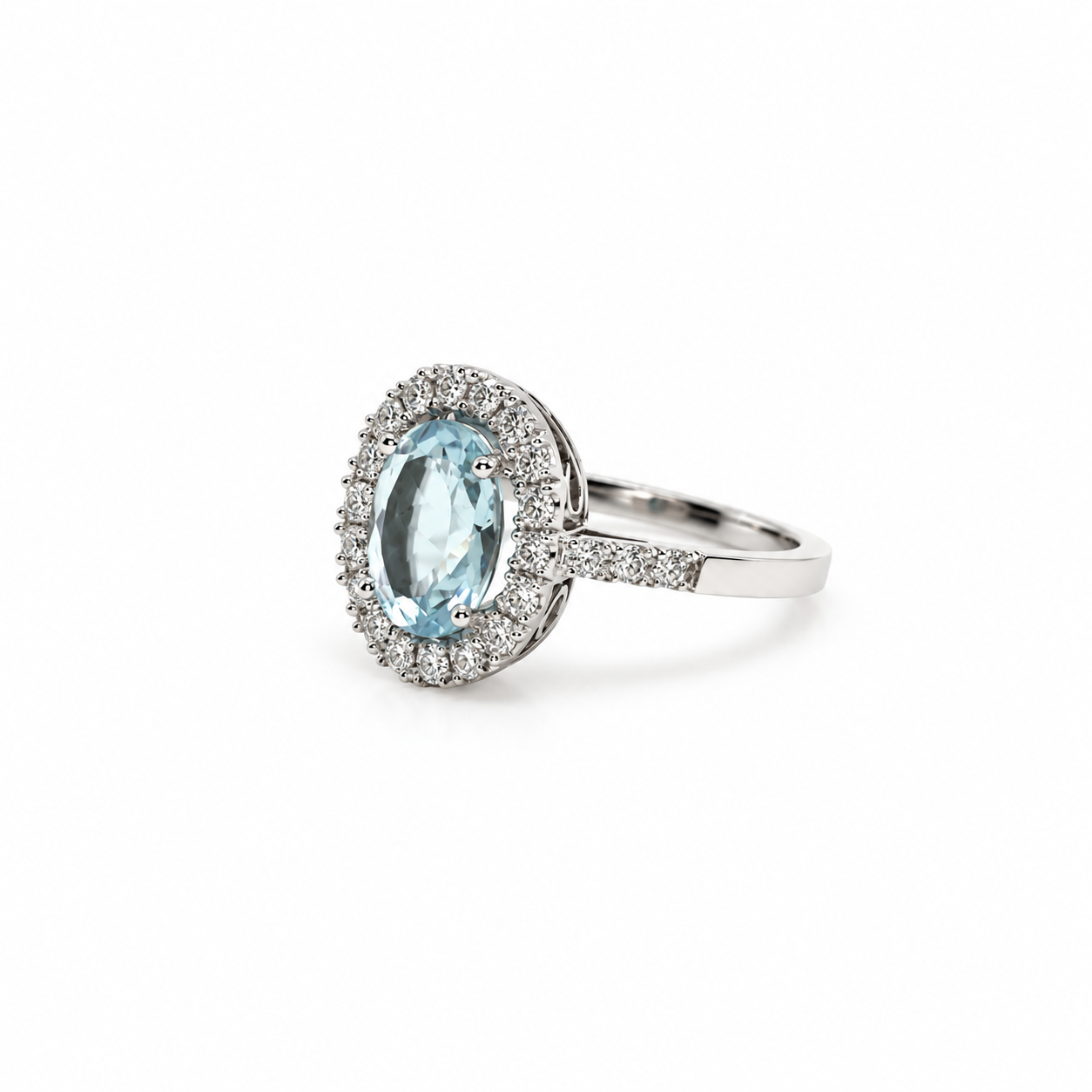 Maxi Anillo Aguamarina Oval