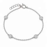 Pulsera Botón Oro Blanco 18K